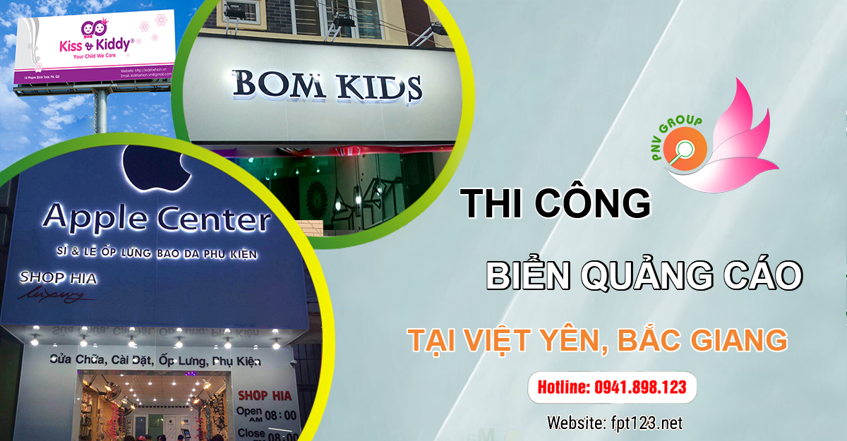 Làm biển quảng cáo tại xã Quang Châu, Việt Yên, Bắc Giang